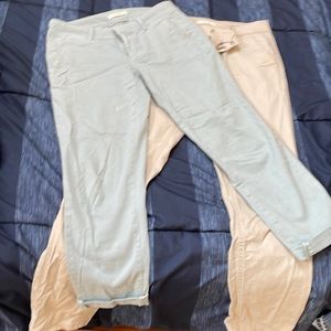 *selling both together* Loft pants size 2 light blue and beige